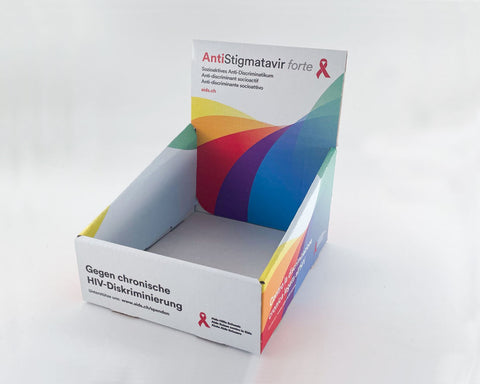 Présentoir de comptoir AntiStigmatavir forte (vide, sans emballages)

